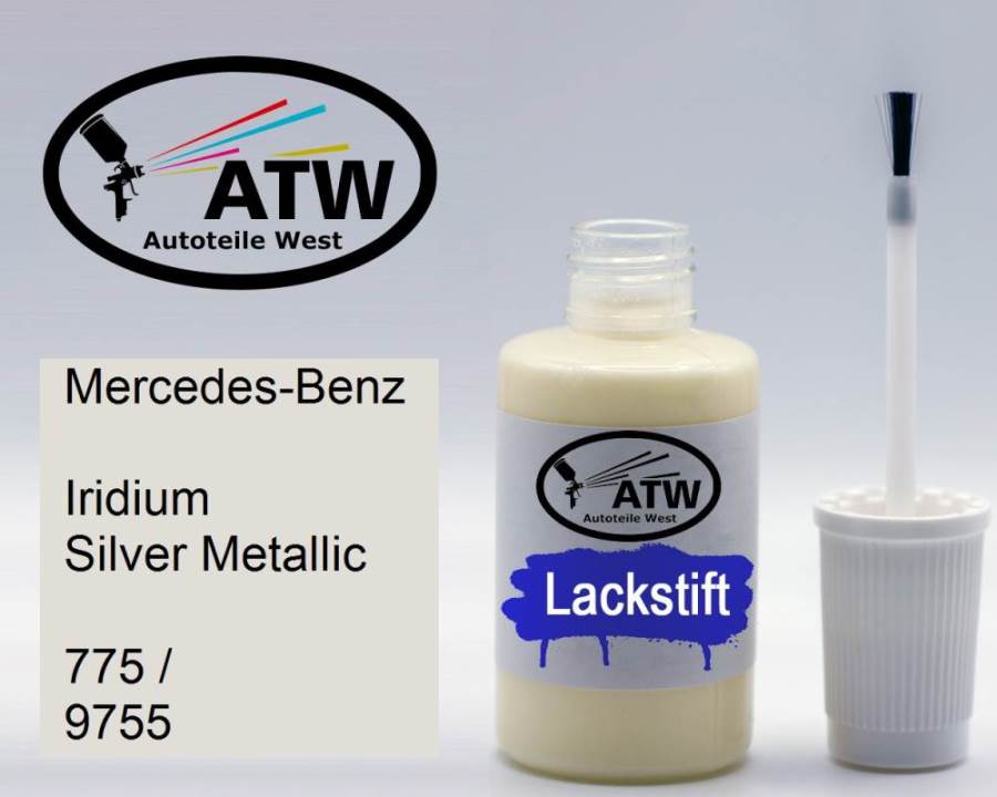 Mercedes-Benz, Iridium Silver Metallic, 775 / 9755: 20ml Lackstift, von ATW Autoteile West.